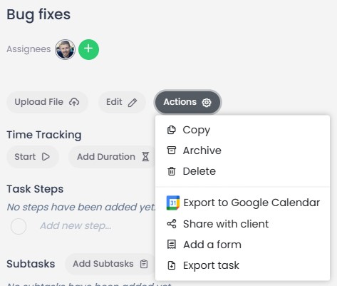 Add Form to the Task